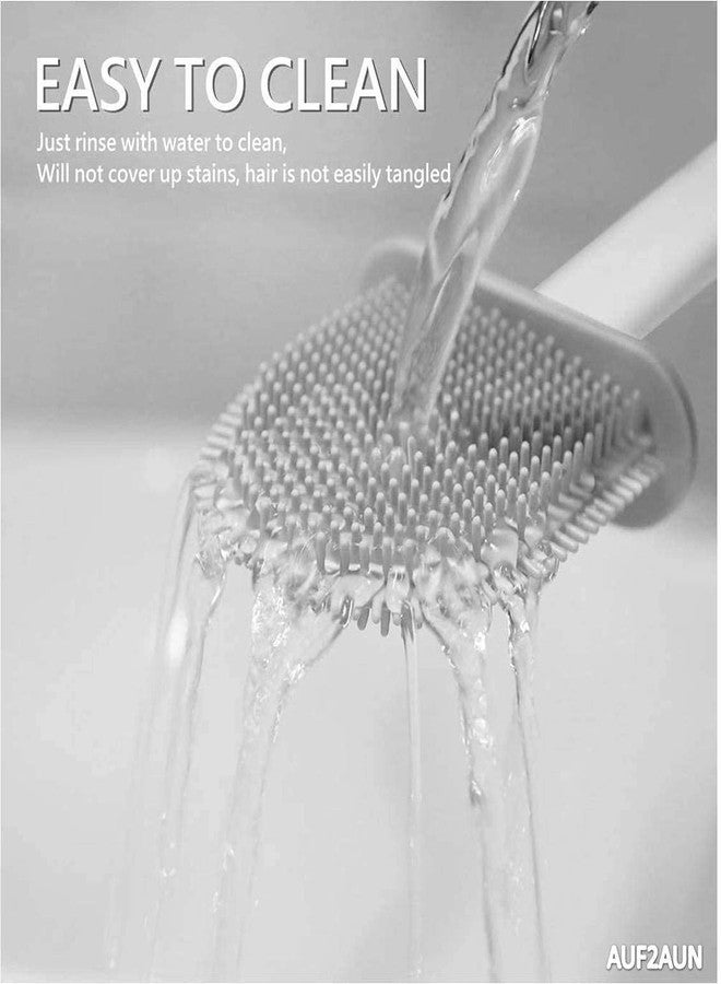 TwinZone Silicone Water Drop Toilet Brush and Holder Set no Dead Corners Household Toilet Brush Wall-Mounted Creative Automatic Opening and Closing Light Luxury Silicone Toilet Brush (Multi-Color) - Image 5